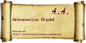 Antonovics Árpád névjegykártya