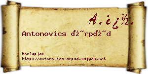 Antonovics Árpád névjegykártya